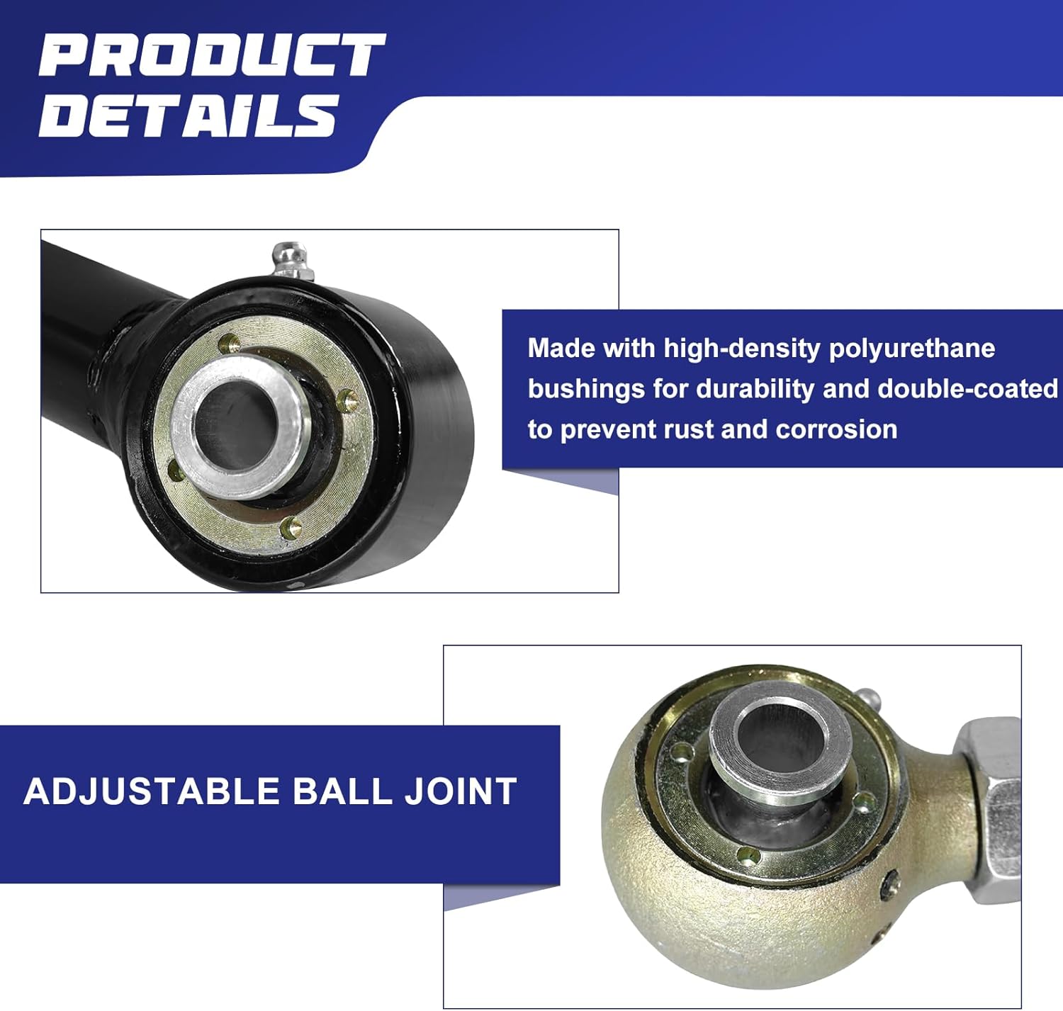 4pcs Suspension Kit Rear Upper Lower Control Arms 0-6" Lift w/Adjustable Ball Joint Replacement for Jeep Wrangler JK JKU 2007-2018