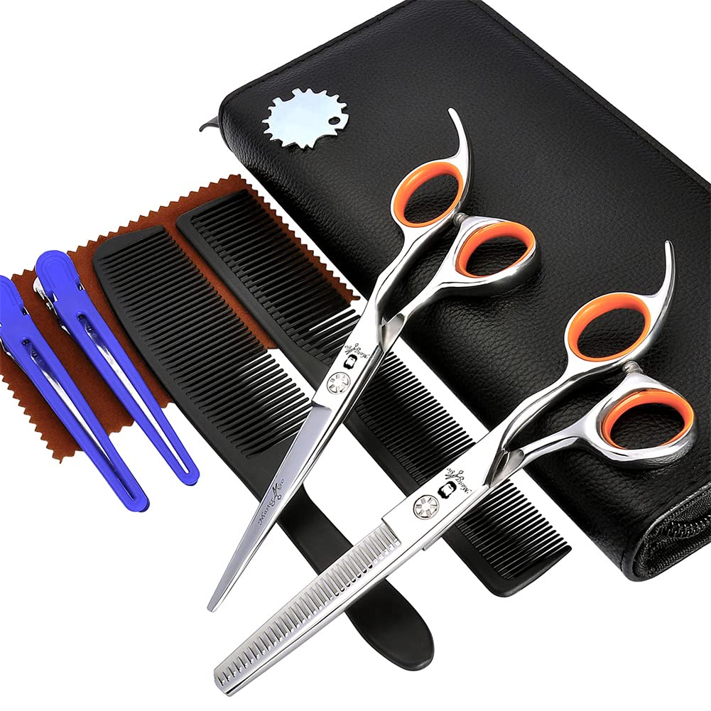 Ciseaux De Coupe des Cheveux Professionnels, 6,0 Pouces Coupes De Ciseaux De La Barbe De La Barbe De Cheveux Ciseaux De Toilettage, pour Hommes Femmes Enfants Animaux Domestiques Salon