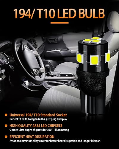 Miniatura 5 de MEALAM Paquete de bombillas LED blancas compatibles con Honda Odyssey 2011 2012 2013 2014 2015 2016 2017 Honda Odyssey Luz de domo de mapa interior