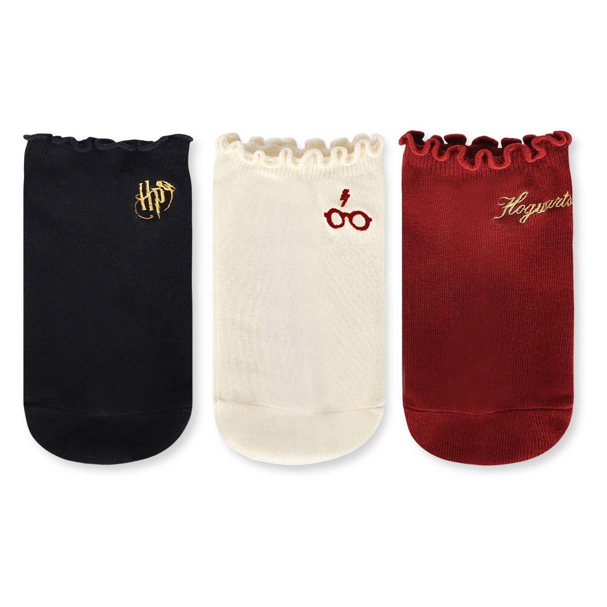 Socksxpress Harry Potter Women's Frilled Ankle Socks - Stylish | Comfortable | Pack of 3-image-28