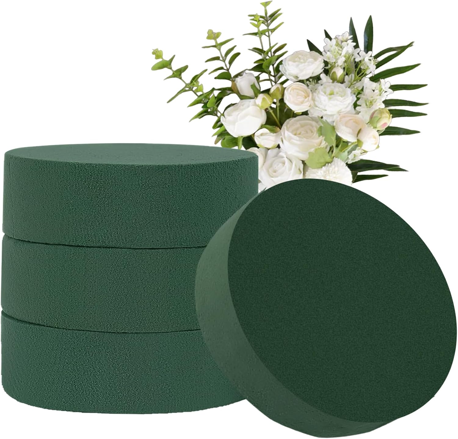 Litoexpe 4Pcs 12x4cm Round Floral Foam Blocks