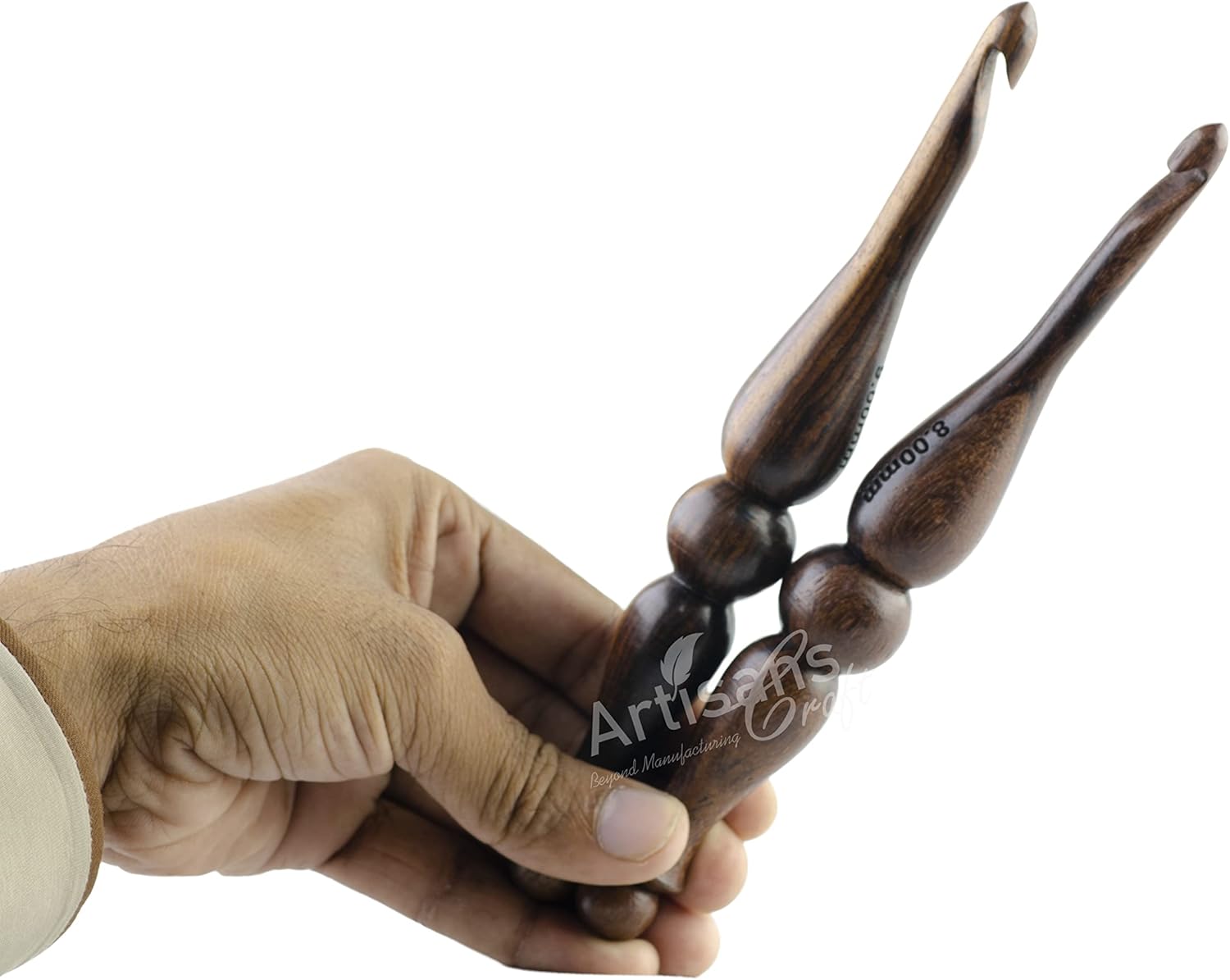 13 Sizes Crochet Hooks Set, 3.5 MM to 16 MM, Ergonomic Crochet Hooks for Arthritic Hands, Knitting & Crocheting Needles, Extra Long Crochet Hook (Set of 13 + Yarn Bowl 7x4, Rosewood)