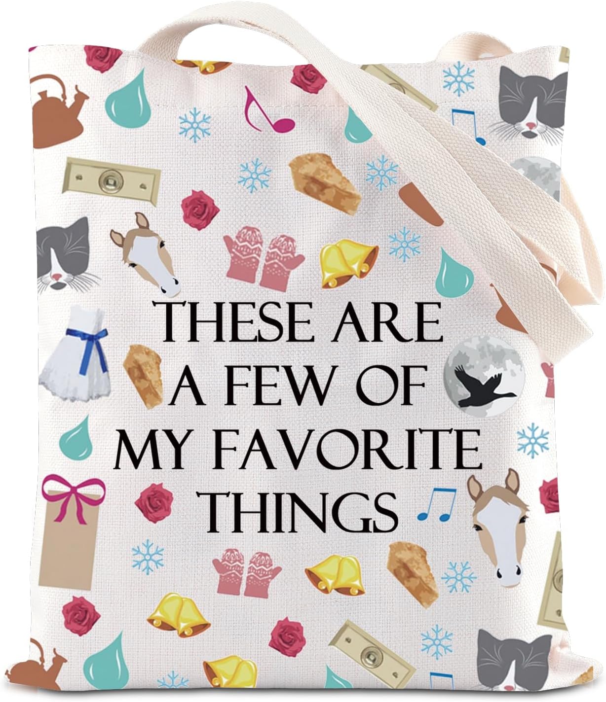 FOTAP Sound Music Inspired Gifts My Favorite Things Song Makeup Bag Musical Movie Tote Bag Theater Party Gifts (favorite things T)