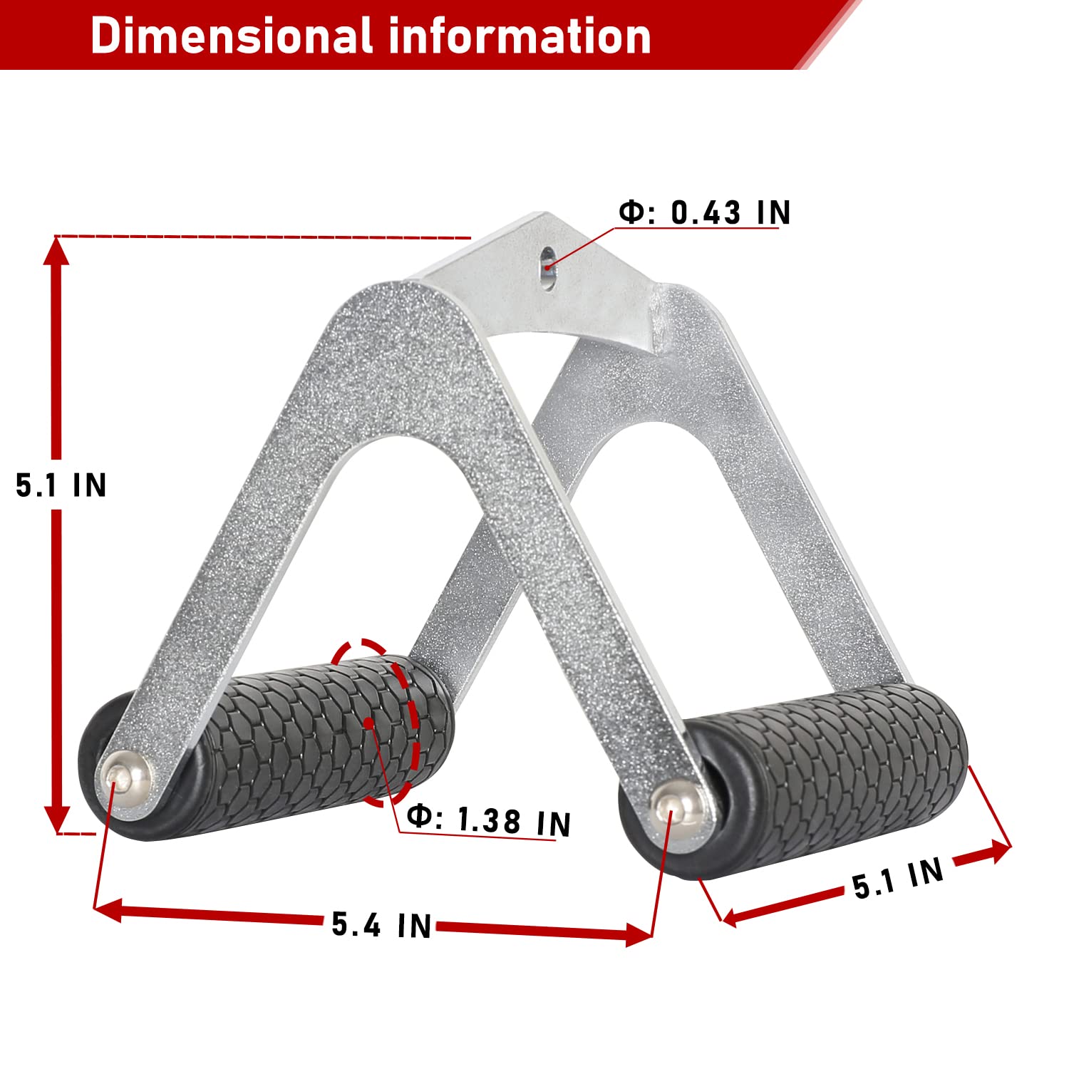 XYZDOUBLE Poignée Parallèle Musculation, Barre Triceps Biceps, LAT Tie Bar, Une Poignée, Poignees|Tractions,avec 1 Mousqueton Pour Musculation Fitness à Domicile Ou En Salle