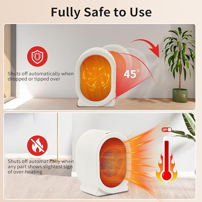 Calefactor Eléctrico Portátil 400W 110V con Protección Contra Sobrecarga y Volcado miniatura 5