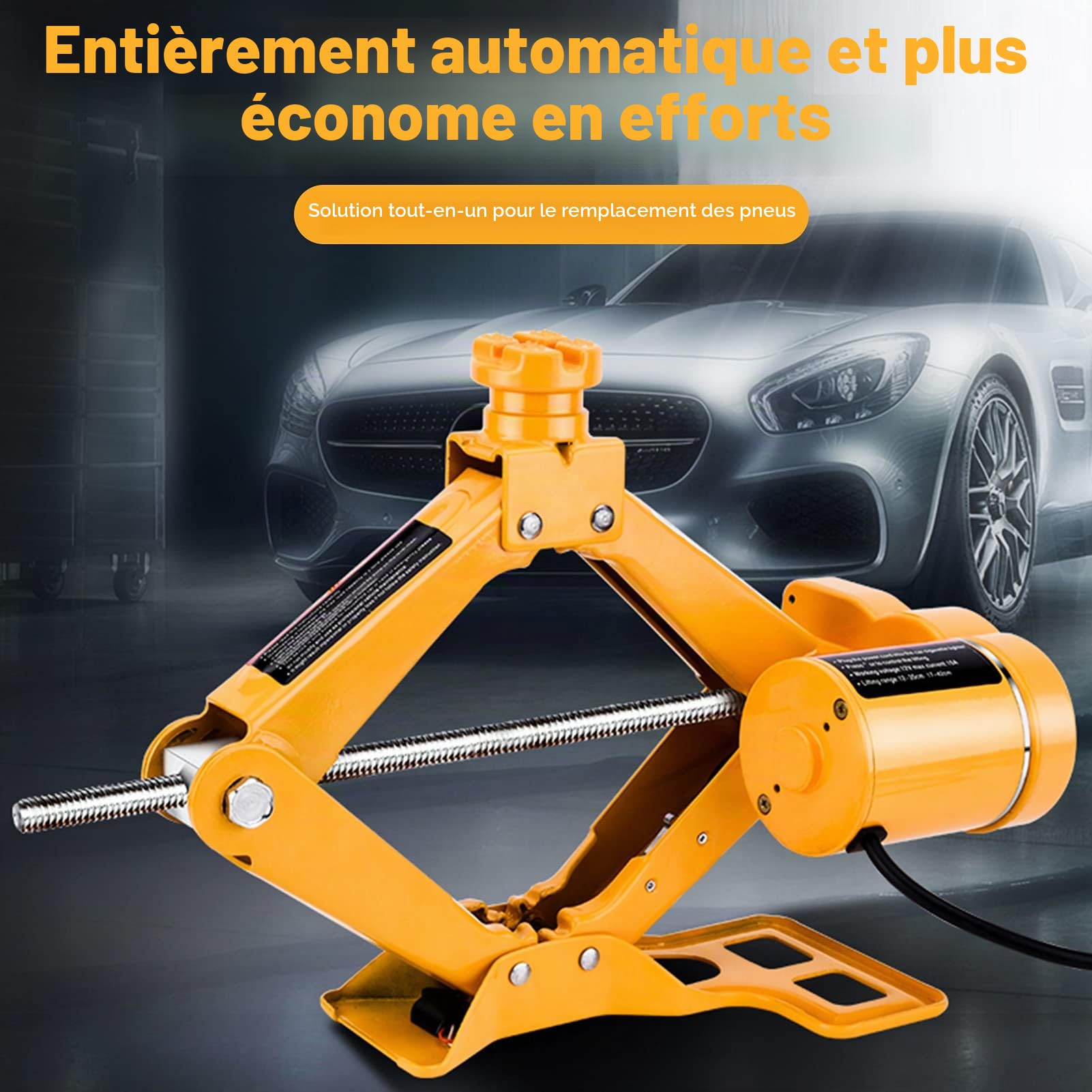 3T Cric Electrique Voiture DC 12V, Crics de Levage Auto 120-350mm 170-420mm