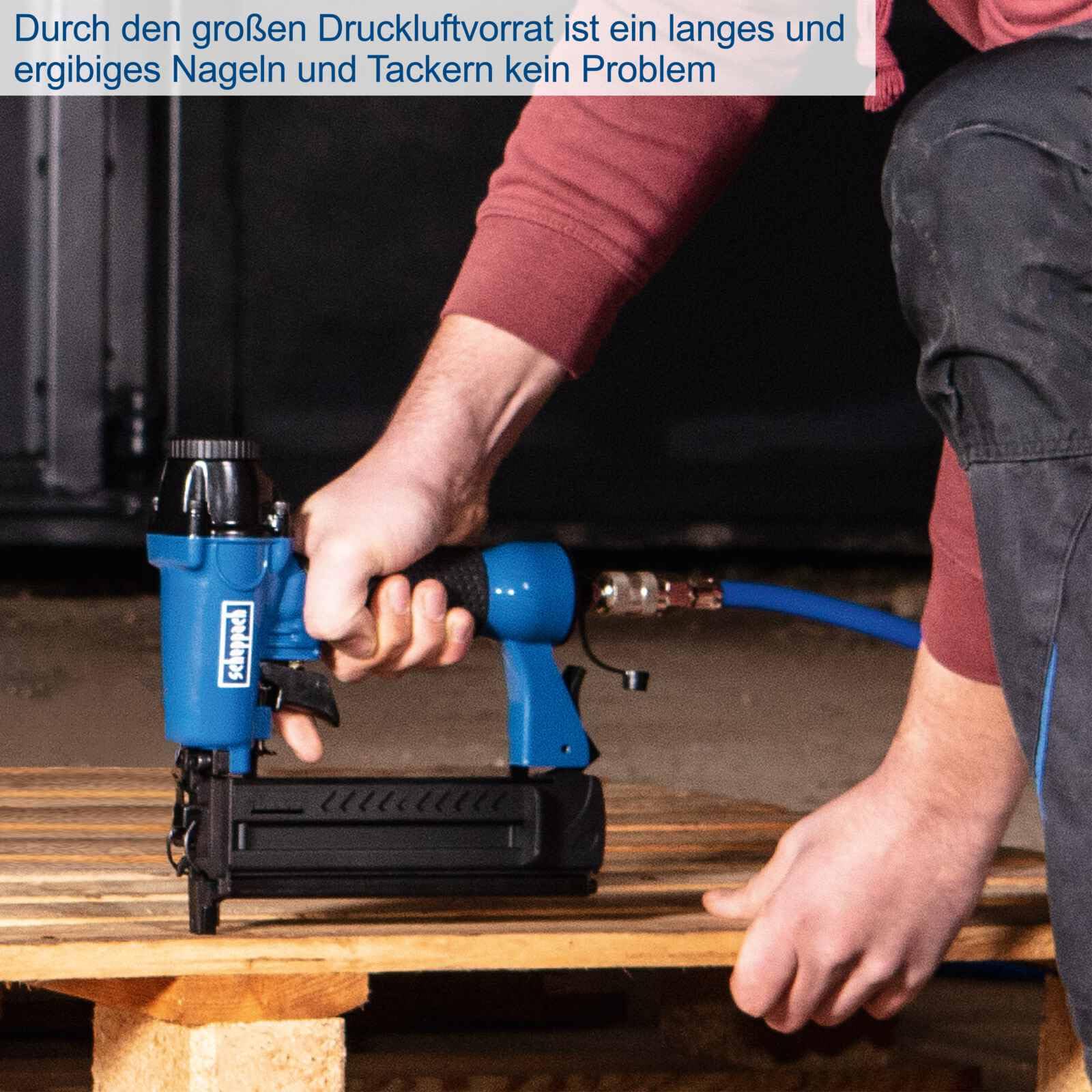 Scheppach Druckluft Kompressor HC120DC | ölgeschmiert & langlebig | 2200W Leistung | 100L Kessel max. 10bar Druck | 371L Ansaugleistung | mit Fahrvorrichtung, Druckregler & Schnellanschlusskupplungen