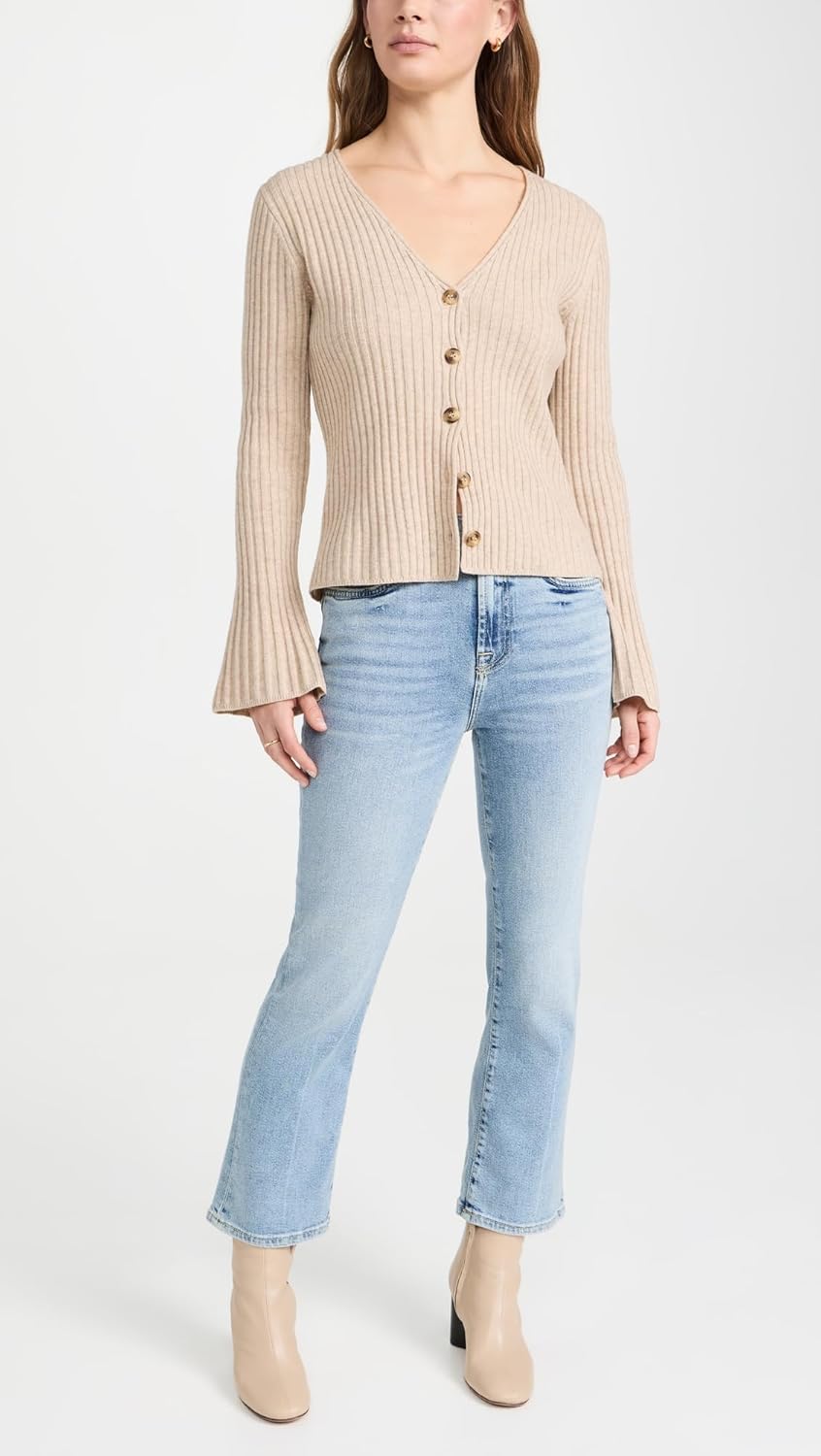 7 For All Mankind Women's High-Waisted Slim Kick Fit Jeans in Must - Image 5