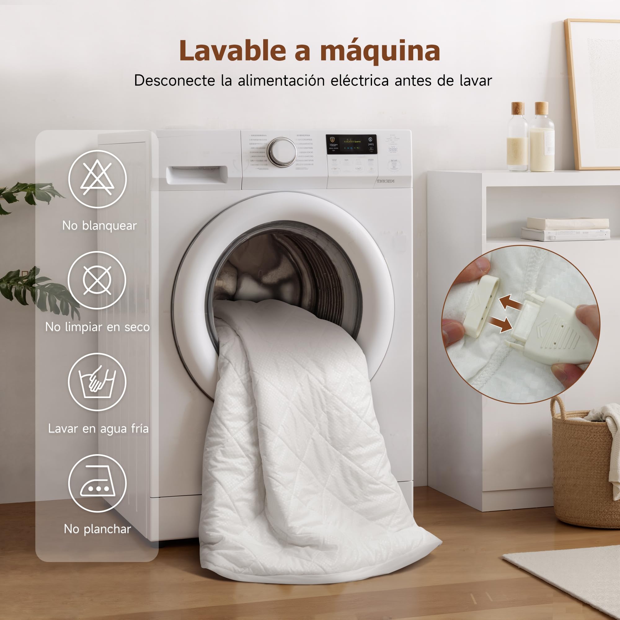 GOTCOZY Manta Eléctrica Calefacción bajo la Cama 140cm x 200cm | 9 Niveles de Calor,10H Apagado Automático,Protector de Colchón Calefactable Calor en Calentamiento Rápido,Lavable a Máquina