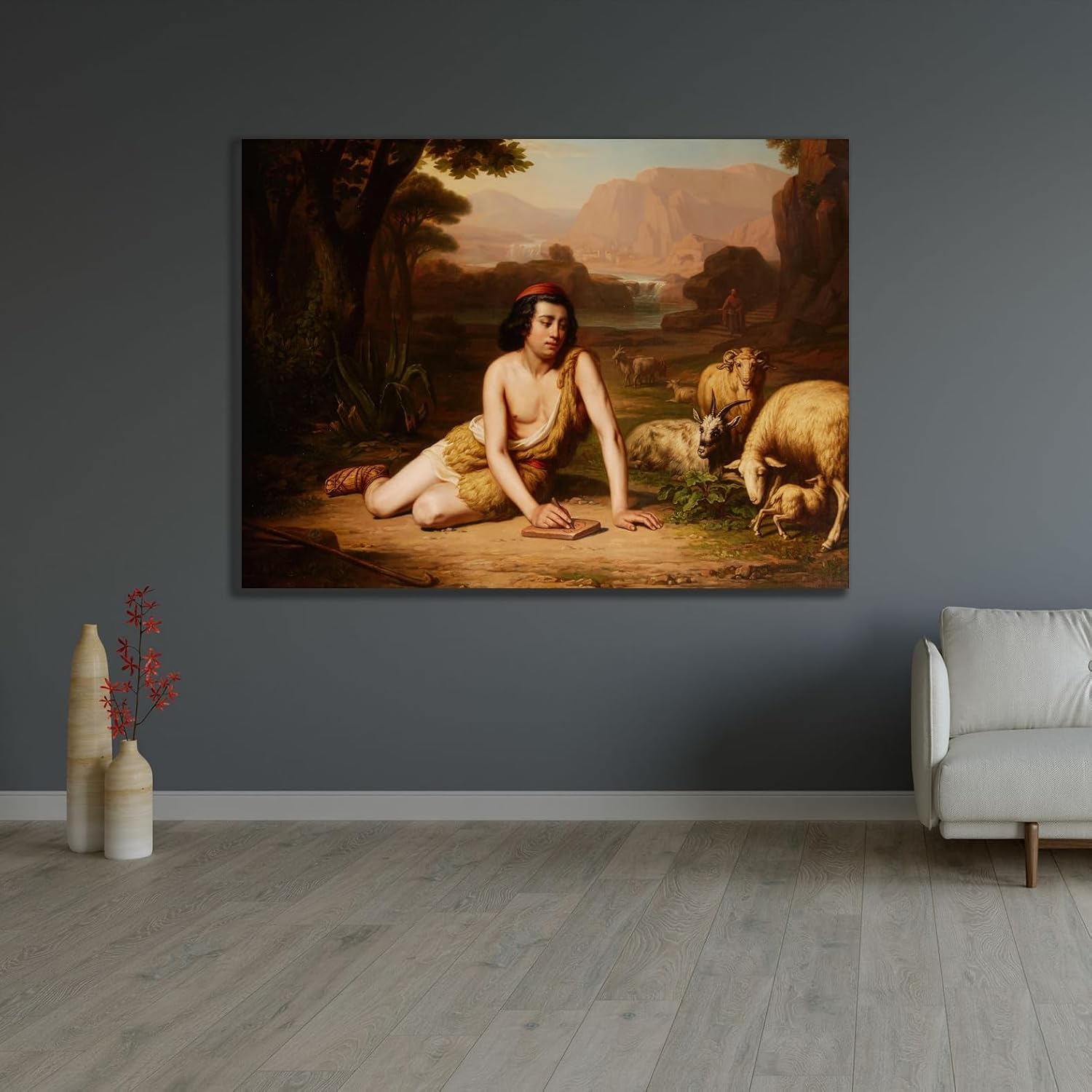 ArtDirect Giotto drawing from nature Custom Framed Art Print Giclee Print or Canvas Options with Various Sizes and Customization by John William Godward