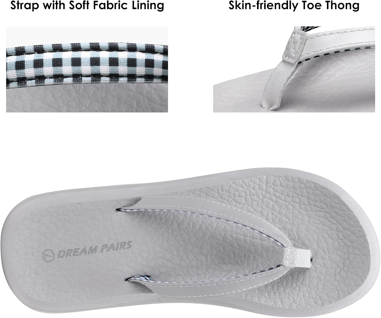 DREAM PAIRS Women's Arch Support Flip Flops, Comfortable Soft Cushion Thong Sandals for Summer Beach Daily Casual Wear