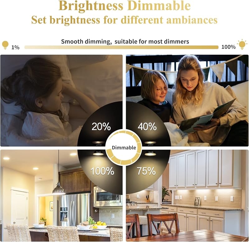 DiCUNO GU5.3 LED Izzó 6W - Dimmelhető MR16 Spotlámpa, 4000K Természetes Fehér, 440lm, 12V, 60W Halogén Helyettesítő, 40° Szórási Szög, 10 Da