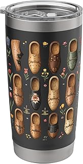 Dutch clogs pattern Holland heritage design wooden shoes art Stainless Steel Insulated Tumbler