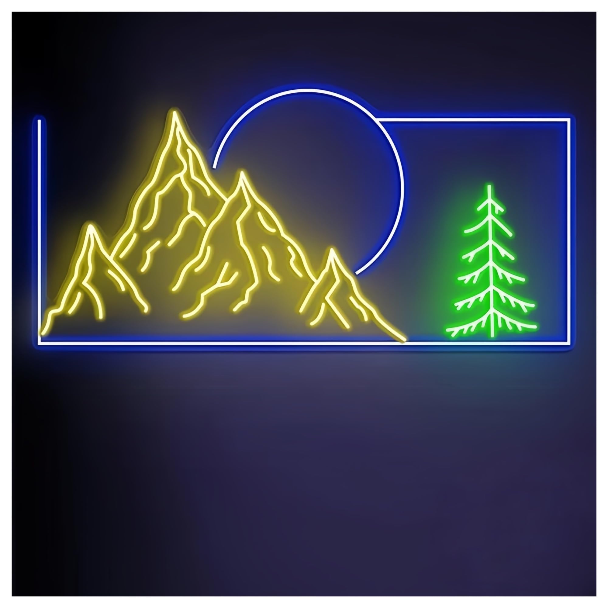 SHOUXI Sign Lamp Sunrise Mountain Neon Sign Mountain Sunrise Wall Decor Neon Sign Home Wall Art Bar Party Decoration Neon Light(B,85CM)