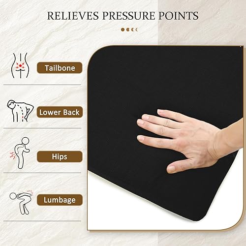 Miniatura 5 de LOVTEX Cojines para sillas de comedor, 6 unidades, almohadillas de espuma viscoelástica con lazos y respaldo antideslizante, cojín de asiento para