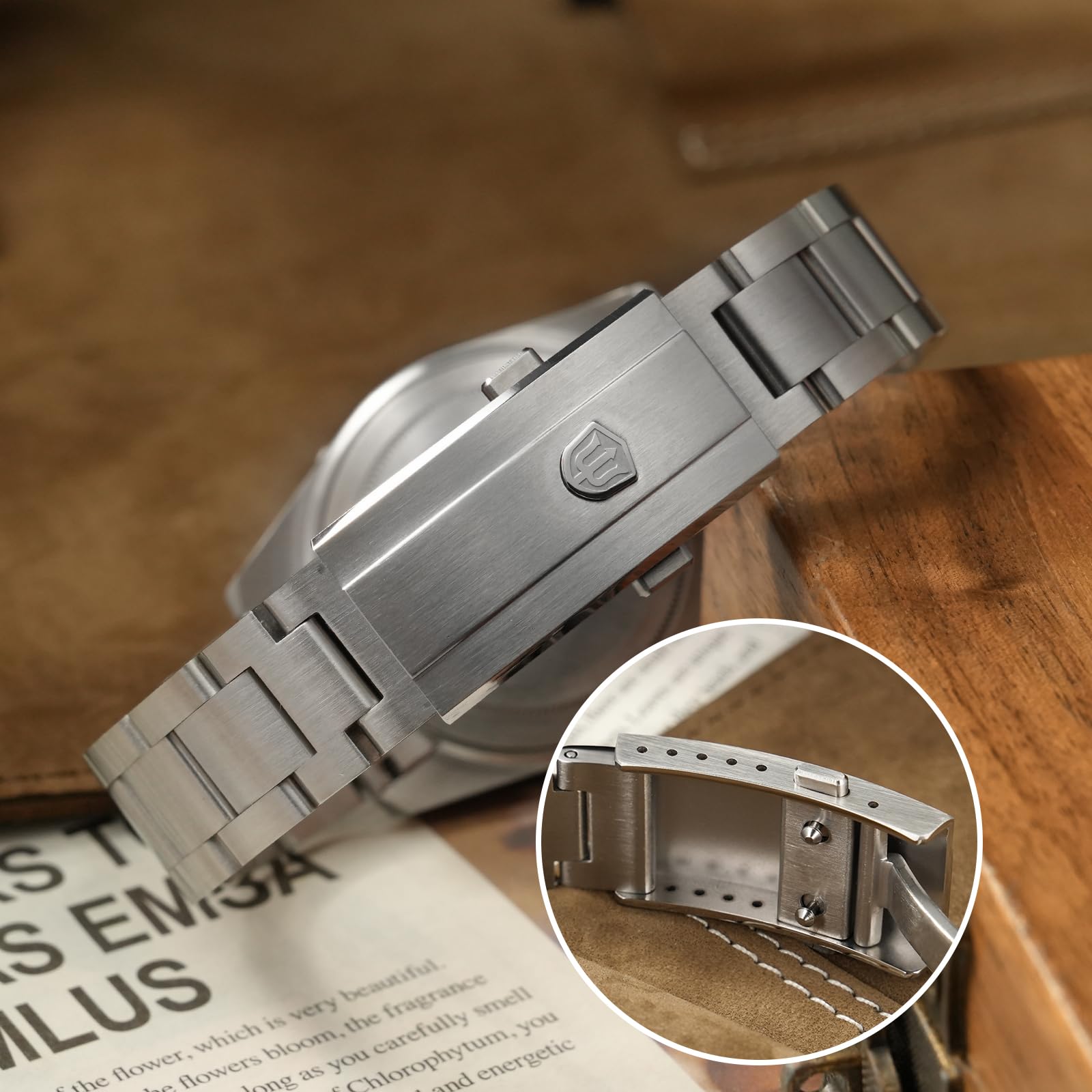 watchdives WD5513P Vintage Sub Taucheruhr für Herren, PT5000 PT5004 Automatik Mechanische Luxus Taucheruhren, 40,7 mm Gewölbtes Saphirglas Armbanduhr, 20 Bar wasserdichte Taucheruhr
