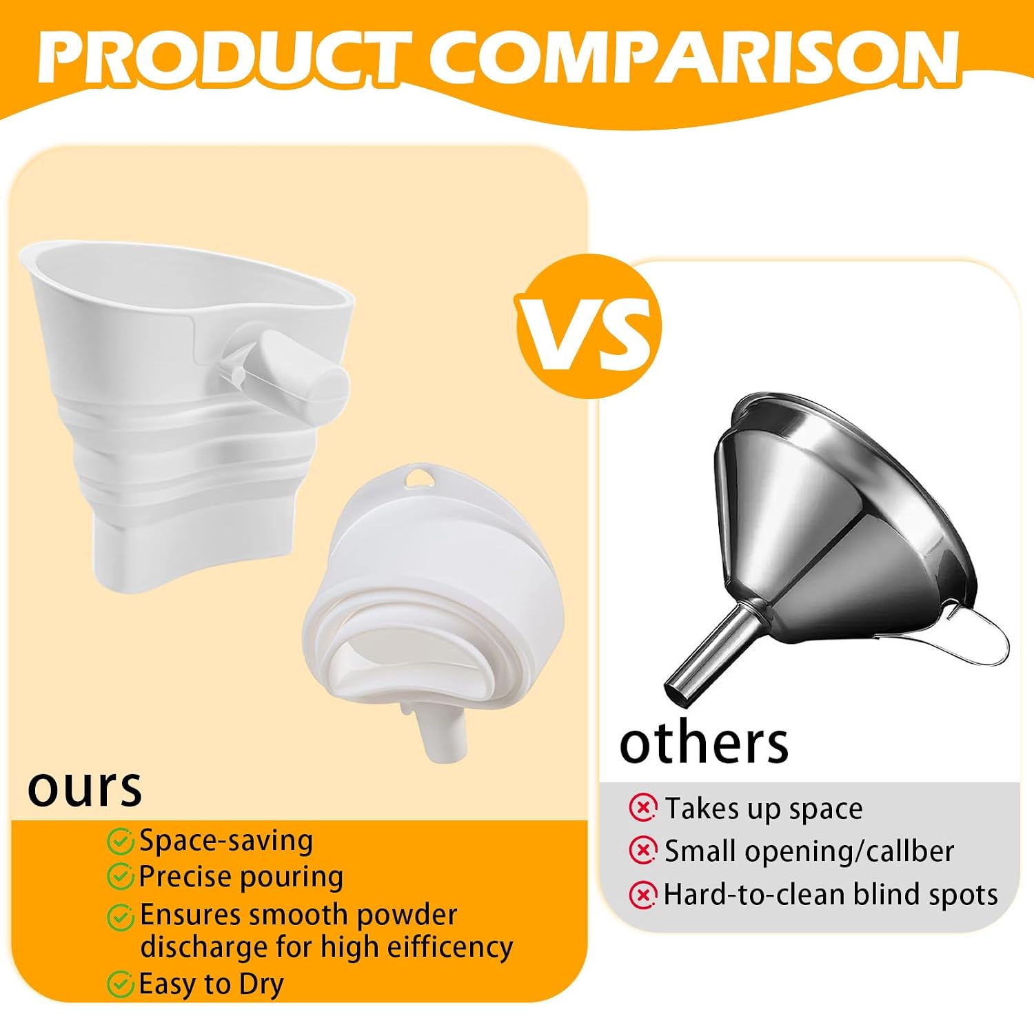 Flour Funnel for Kitchen Aid Mixer,Silicone Foldable， Mess Free Guided Pouring, Easy Clean Durable Accessory for Baking and Cooking Prep (red) image 5