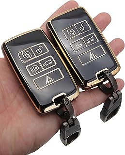 2PCS for Range Rover Key Fob Cover Fits 2018 2019 2020 2021 2022 2023 2024 2025 Land Rover Jaguar E I-PACE XE XJ XF Vogue Velar Range Discovery Rover Sport Accessories