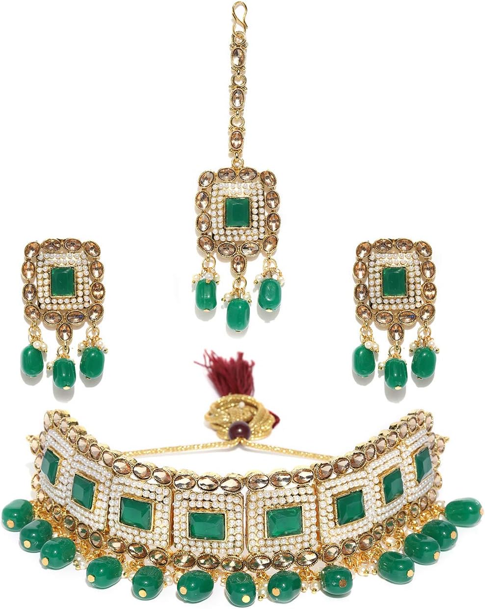 ZAVERI PEARLSJewellery Set For Women (Golden) (Zpfk9398)