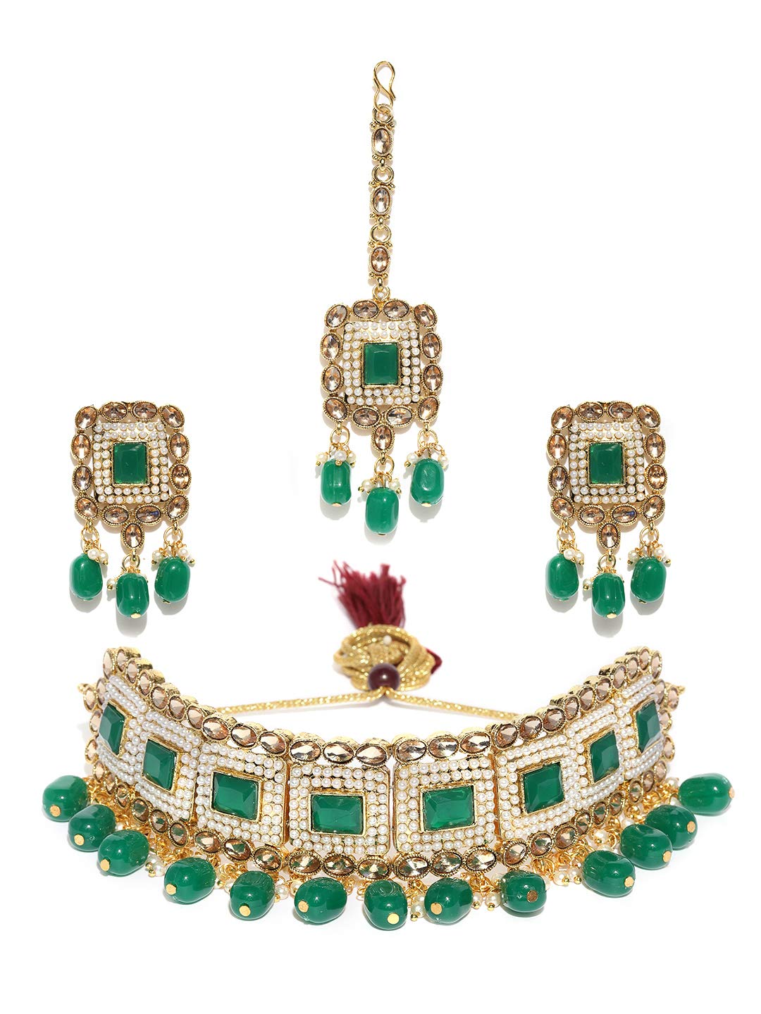 ZAVERI PEARLSJewellery Set For Women (Golden) (Zpfk9398)