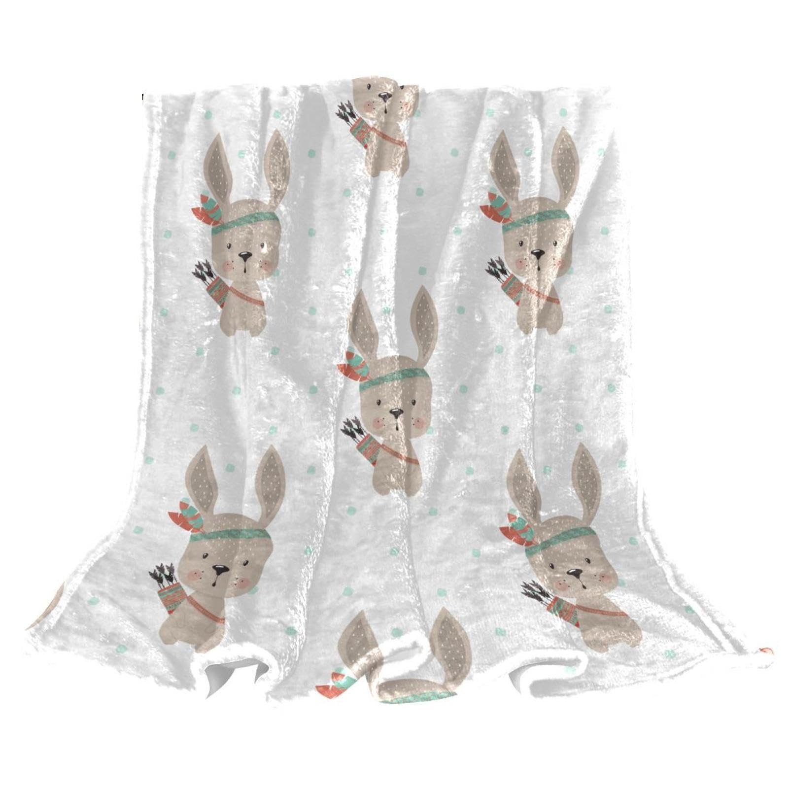 Couverture microfibre chaude lapin de Pâques et plaid doux 150x130cm