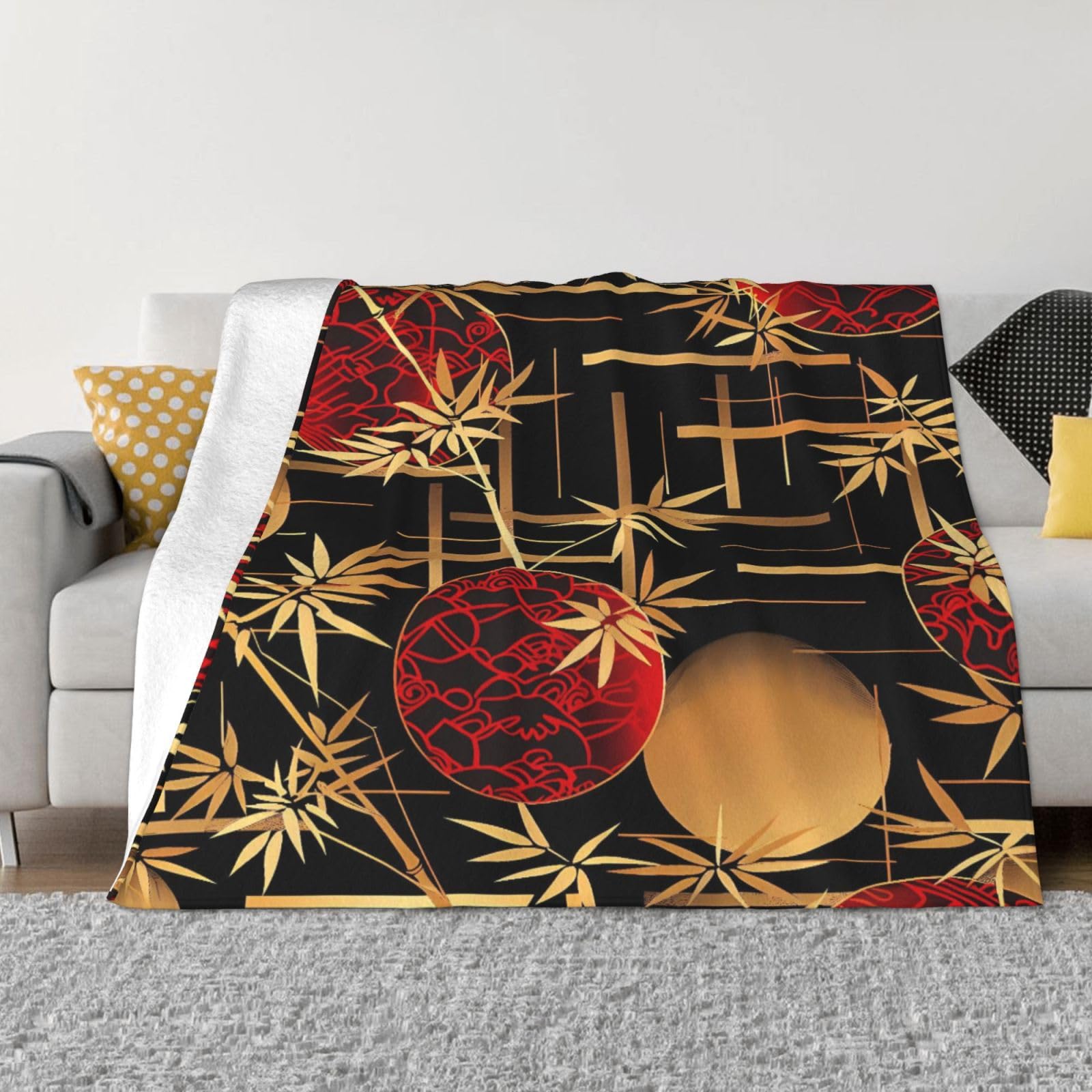 Couverture de style japonais plaid chaud flanelle douce couverture polaire lit voyage