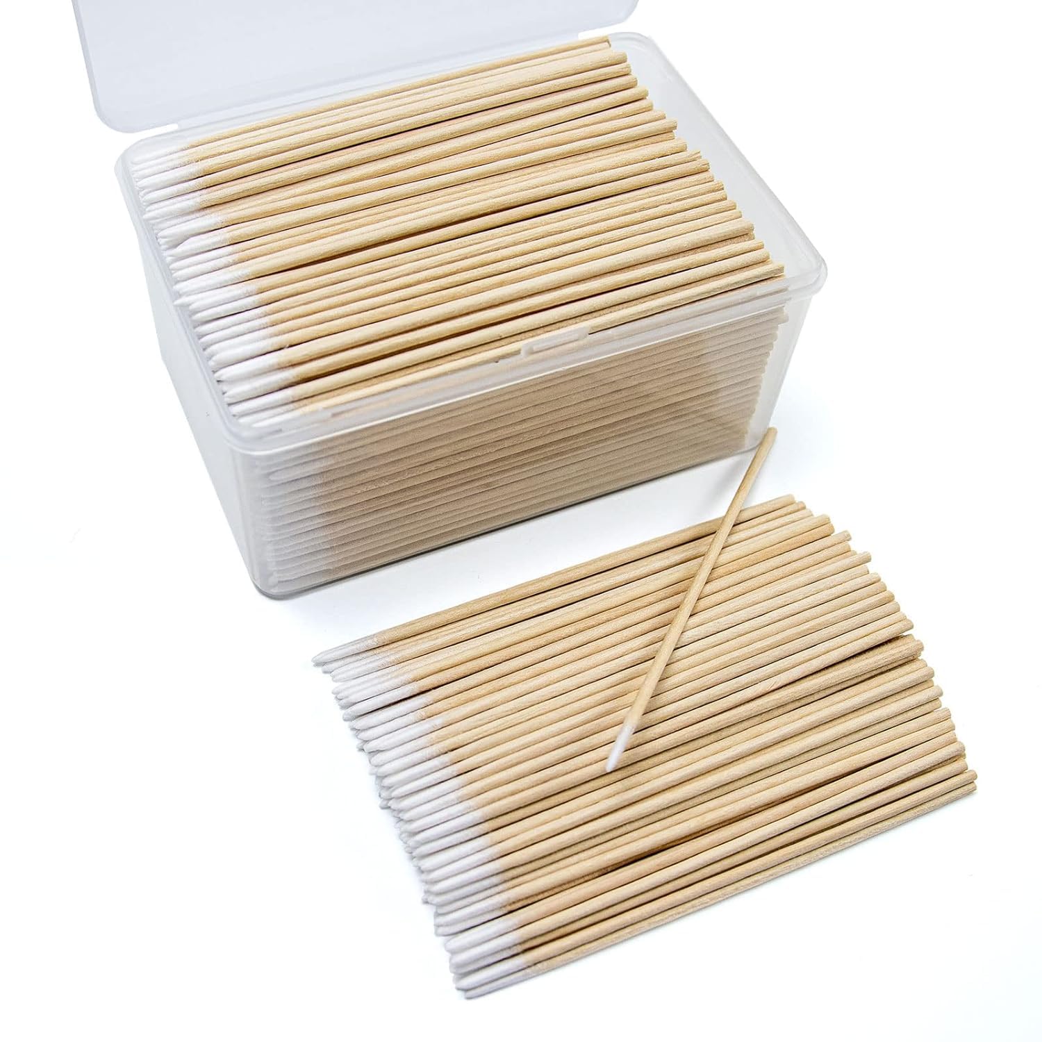800PCS Pointed Cotton Swabs with Storage Case - Precision Tip Cotton Swabs with Wooden Sticks - Microblading Cotton Swab 4 inch - Cotton Swabs for Makeup, Tattoo Permanent Supplies-image-24
