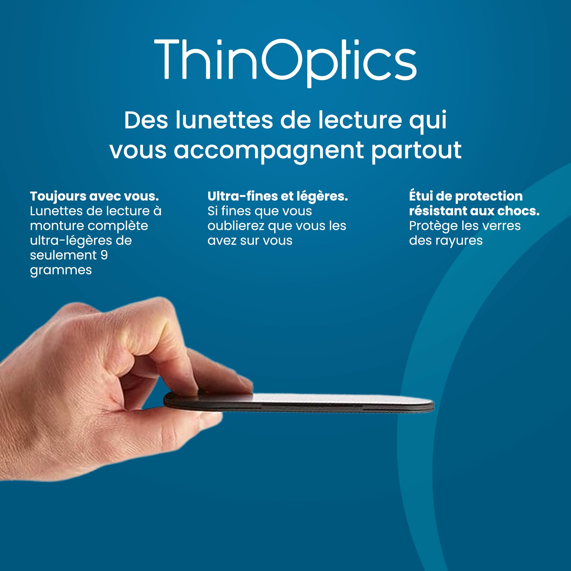 ThinOptics Brooklyn Lunettes De Lecture - Unisexe Homme Femme - Ultra Fines, Compactes Et Légères - Comprend Un Étui Magnétique Milano