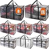 93L Cajas para Mudanza 8PCS, Bolsas De Mudanza Extra Grandes Y Bolsas De Almacenamiento Con Correas,Cremalleras Y...