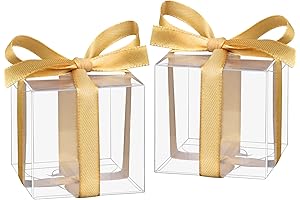 50 Pcs 2x2x2 Clear Favor Boxes for Multiple Occasions