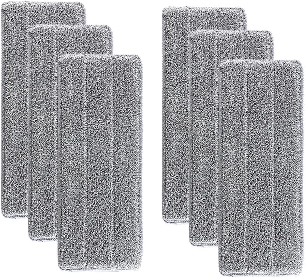 Microfiber Spray Mop Replacement Heads, 6pcs Washable Flat Mop Head Pads, Fits Most 11-13" Hook and Loop(Velcro) Floor Mops