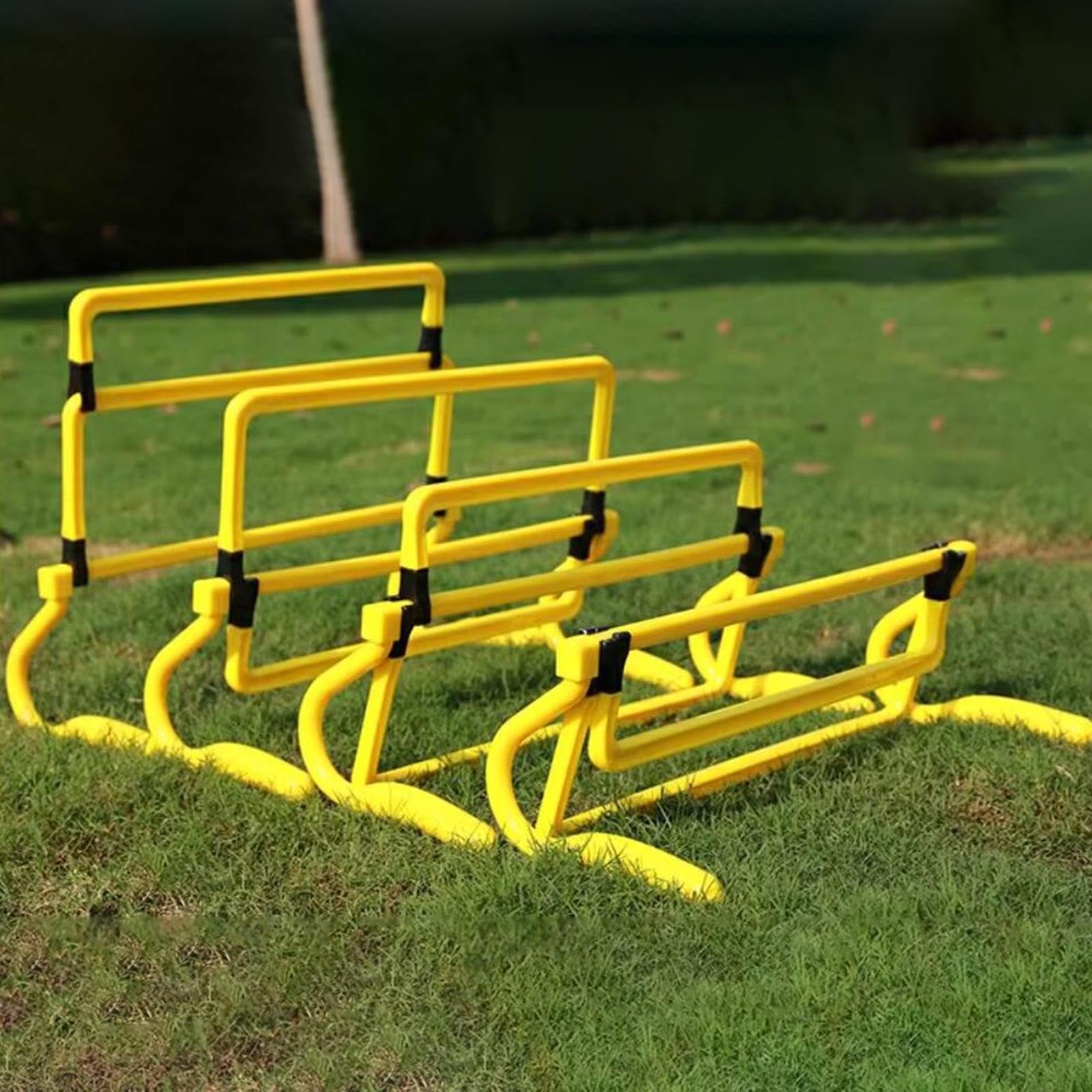 Baoblaze 5 Pièces Haies D'Agilité Équipement de Matériel d'exercice Obstacles Pliables Barrières D'Entraînement à Hauteur Modulable Approprié pour Ent