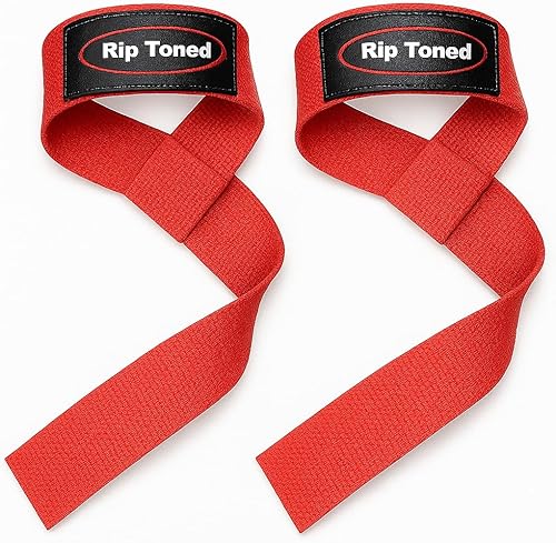 Miniatura 11 de Rip Toned Performance Wrist Straps for Weightlifting – 23" Padded Lifting Straps for Men & Women – Cotton Gym Straps for Deadlifts, Strength Rojo