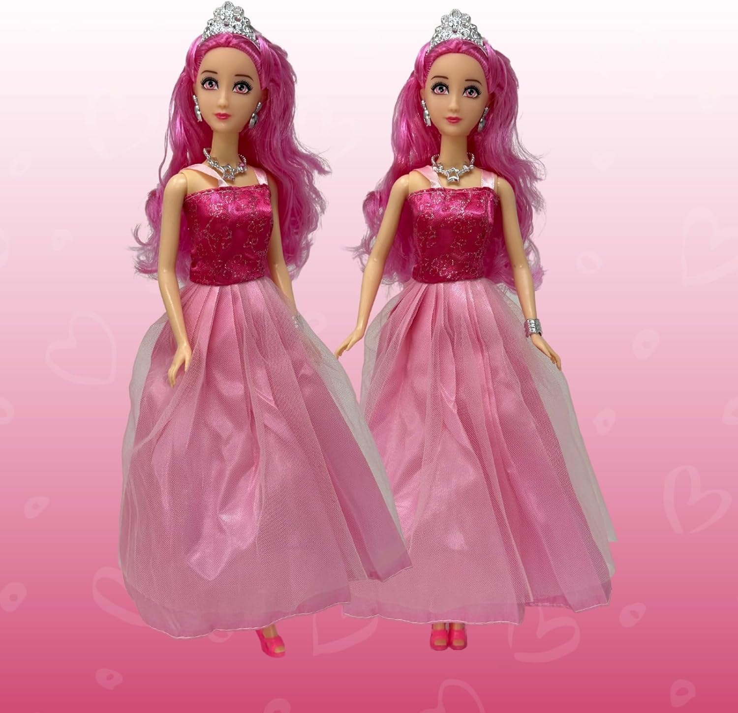 Princess Doll Set for Girls, 3 Little Dolls for Dollhouse Fairy Tale | 11.5” Princess Dolls for 3-12 Year Old Girls | Princess Toy Dolls with Pretty Mermaid Hair