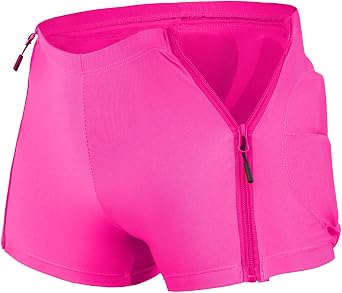Kids Padded Shorts-Zipper Hips Protectection Gear for Snowing Ski Skating,Youth Chlidren 3D Hips Pads for Butt Tailbone US, Alpha, Medium, Regular, Pink