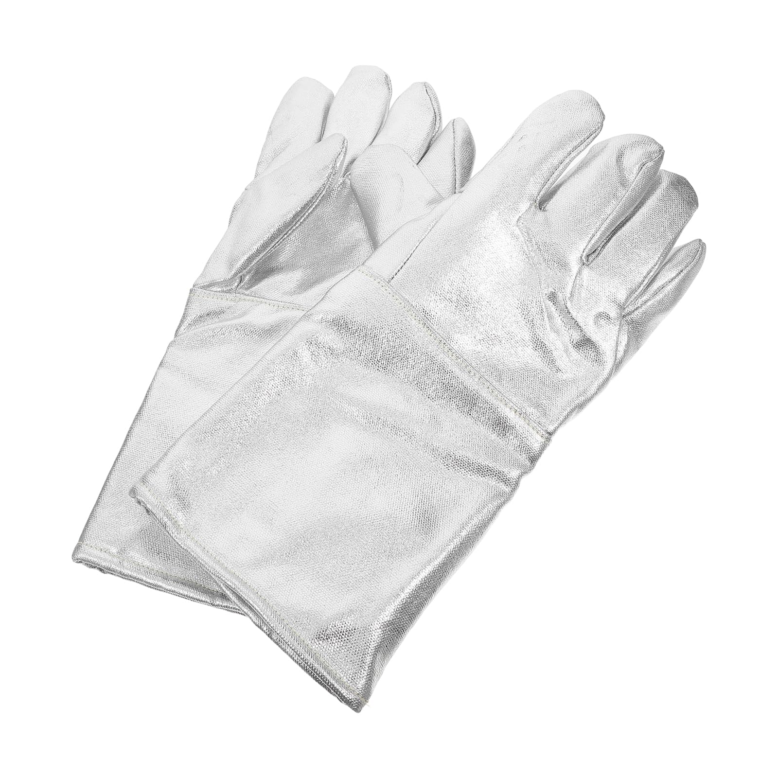 Hitzebeständige Arbeitshandschuhe Isolierte Schutzhandschuhe 2 Stück aus Aluminiumfolie Flexibel und Brandschutz für Kochen und Metallverarbeitung