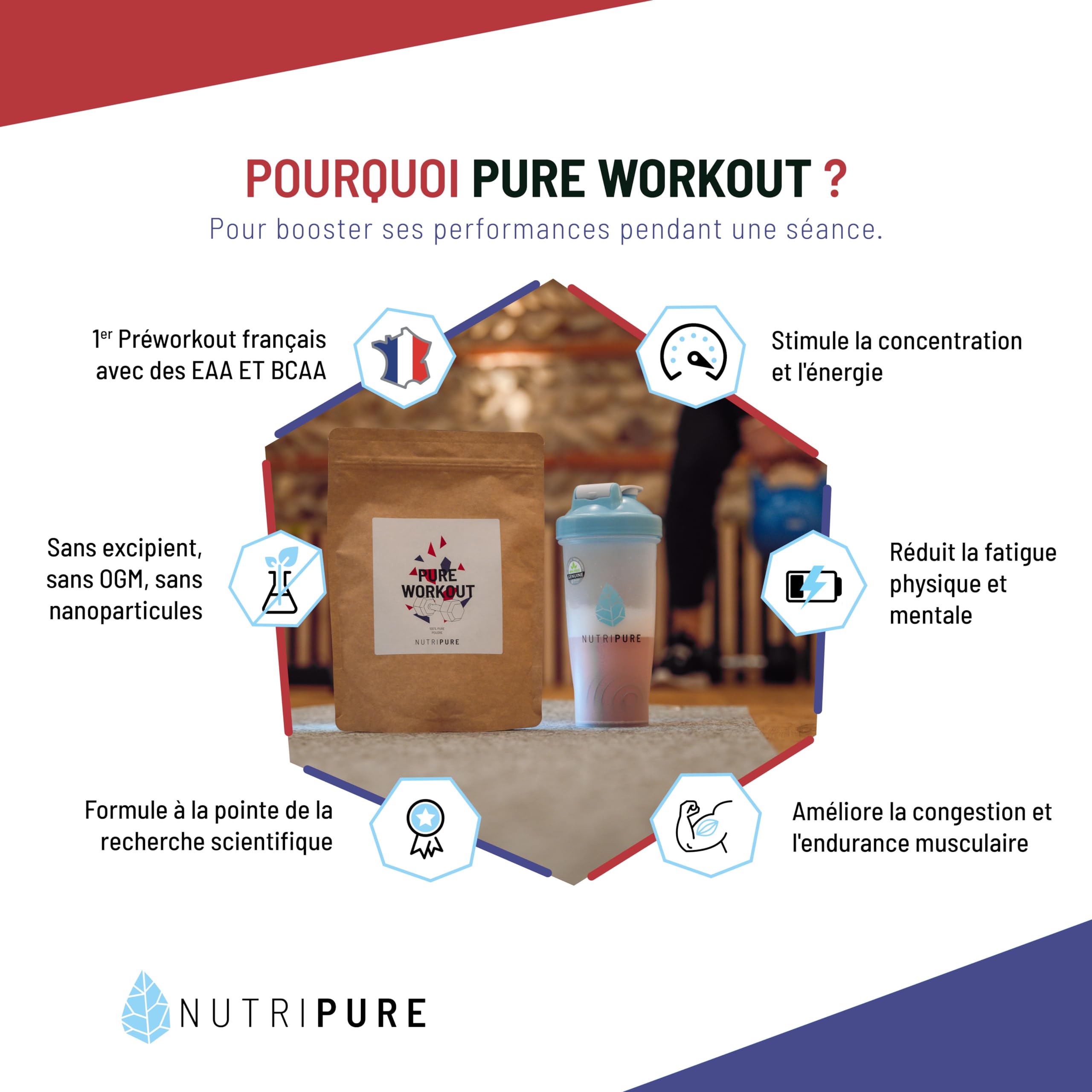 Nutripure | Pack Prise de Muscles | Whey Isolate Native + Créatine Monohydrate Poudre + Pre Workout (EAA, BCAA) | Idéal pour Musculation, Prise de Masse Musculaire, Fatigue Musculaire | Goût Noisette