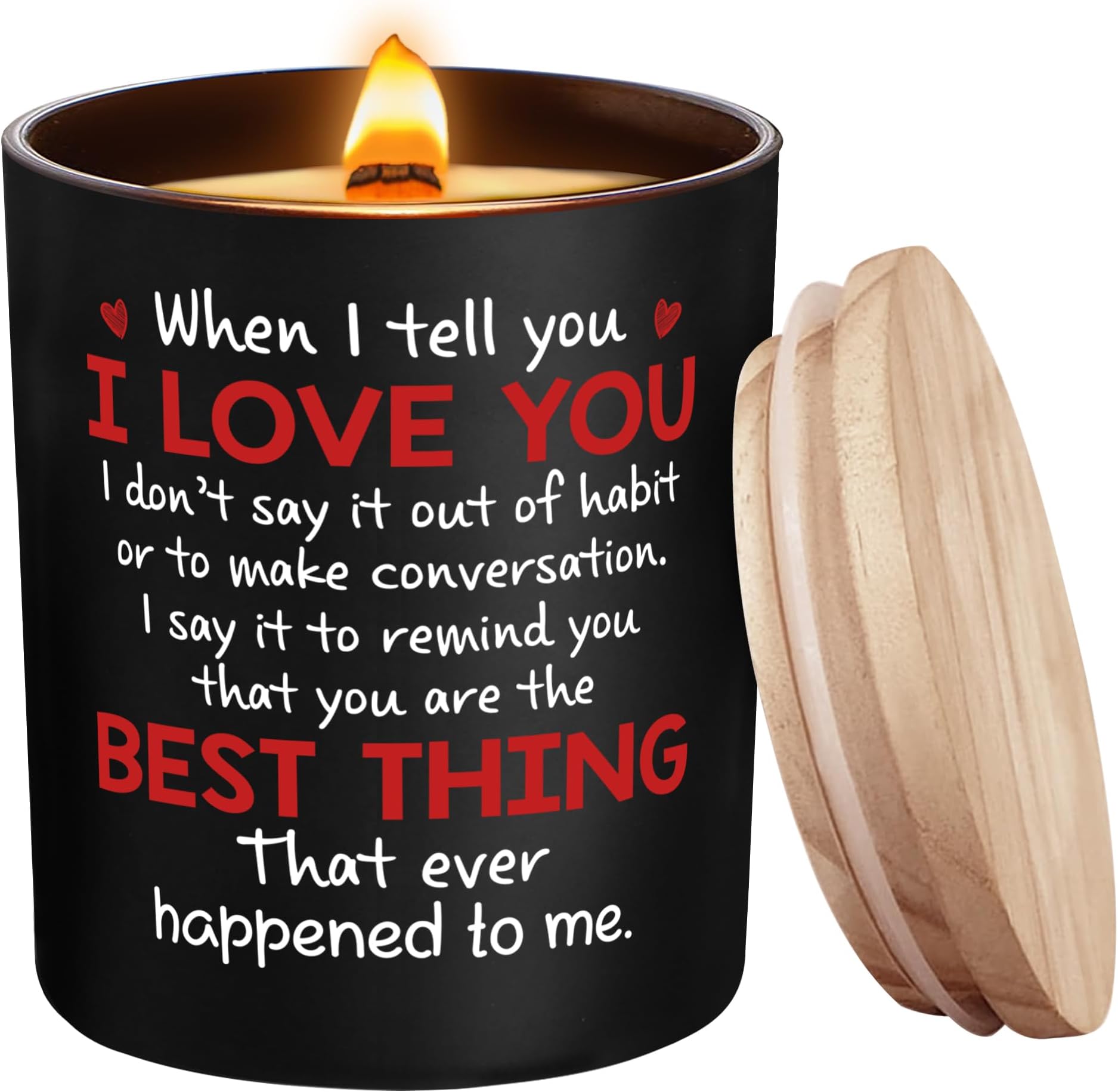 Anniversary, Birthday, Christmas Gifts for Him, Her, Husband, Wife, Girlfriend - I Love You Scented Candle for Boyfriend