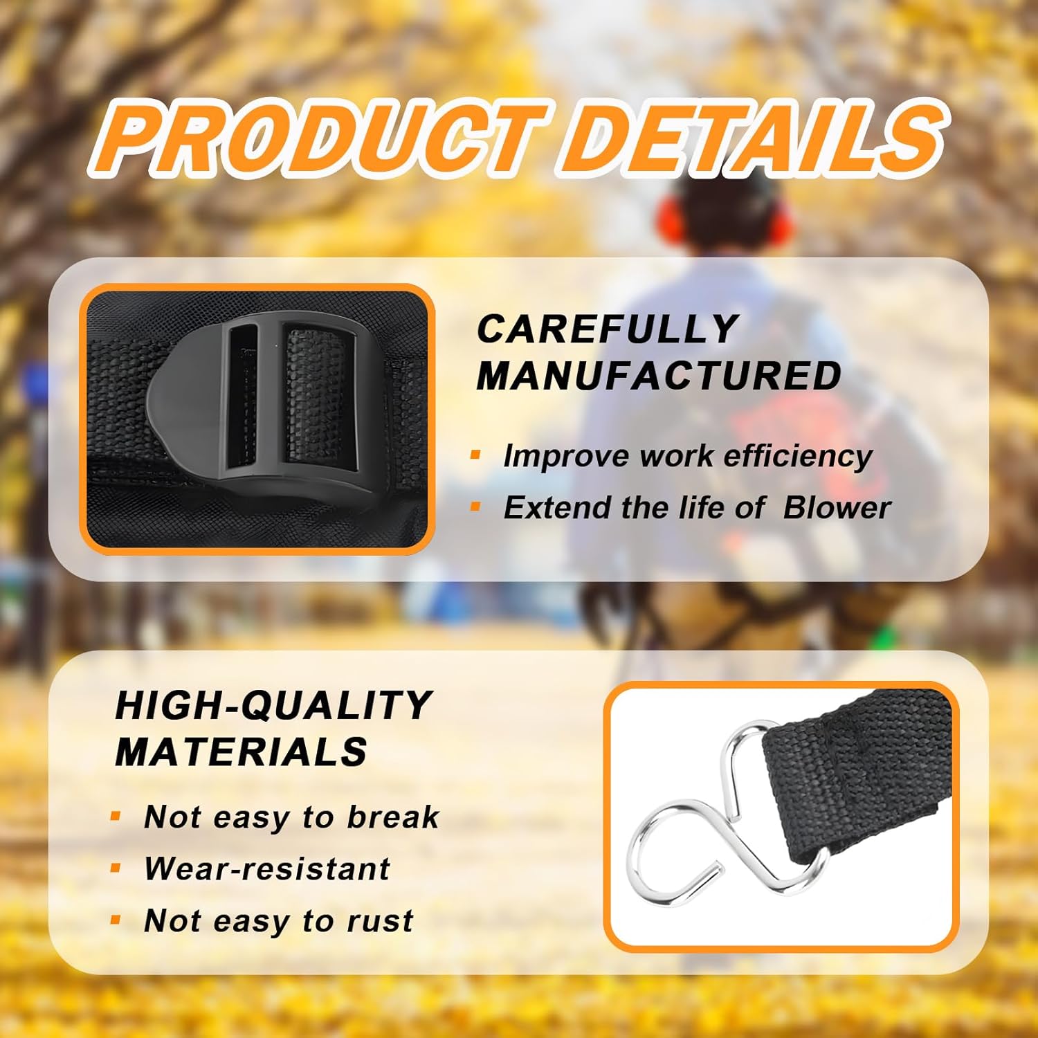 150bt Backpack Blower Straps Harness Fit for Husqvarna 150BT 150BF 170BT 170BF 350BT 350BT 370BFS 370BTS Backpack Blower, Replace 511803001 511802901，1 Pair Left and Right