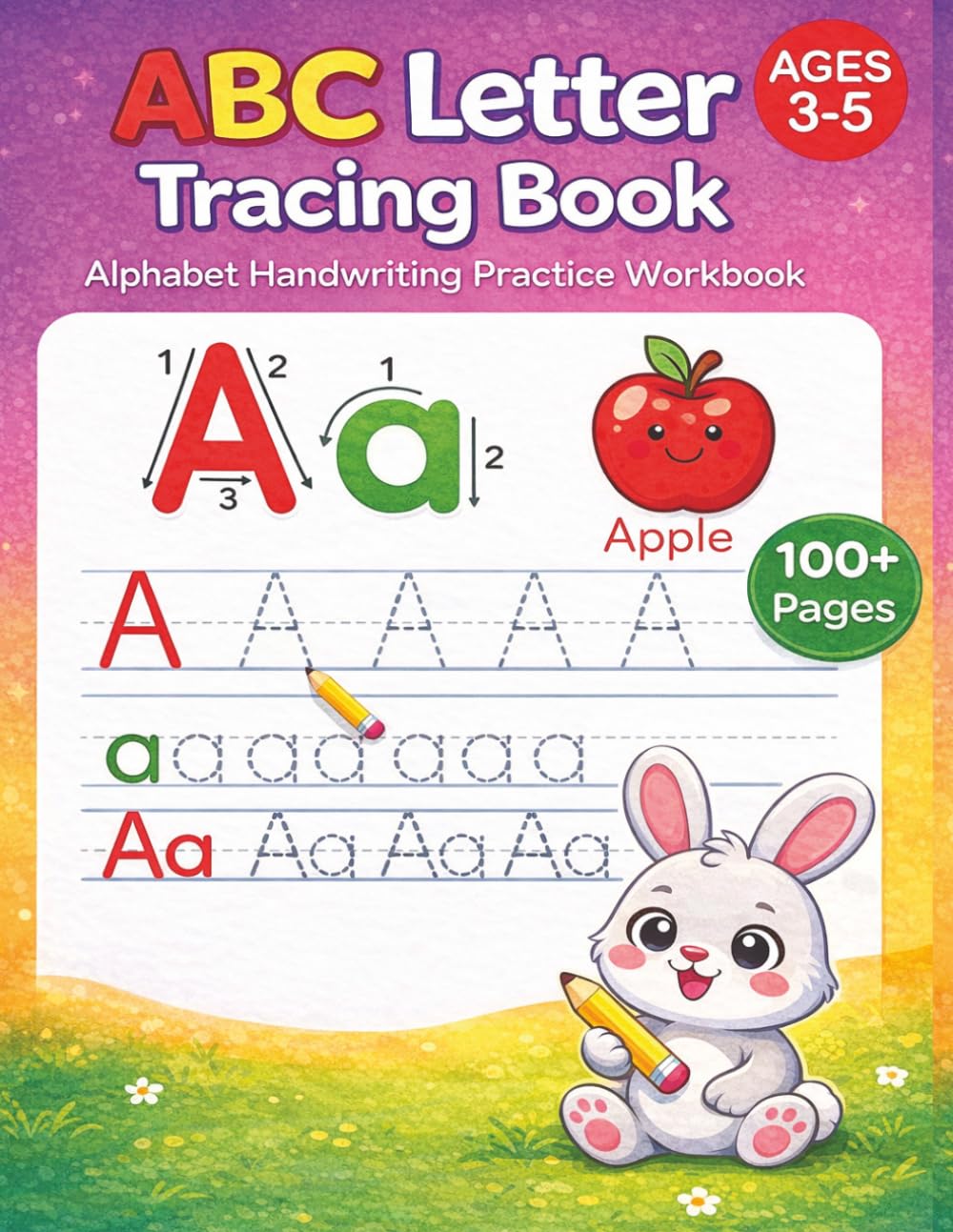 ABC Letter Tracing Book for Kids Ages 3–5: Learn to Write Uppercase & Lowercase Letters, Sight Words & Practice Writing for Preschool & Kindergarten