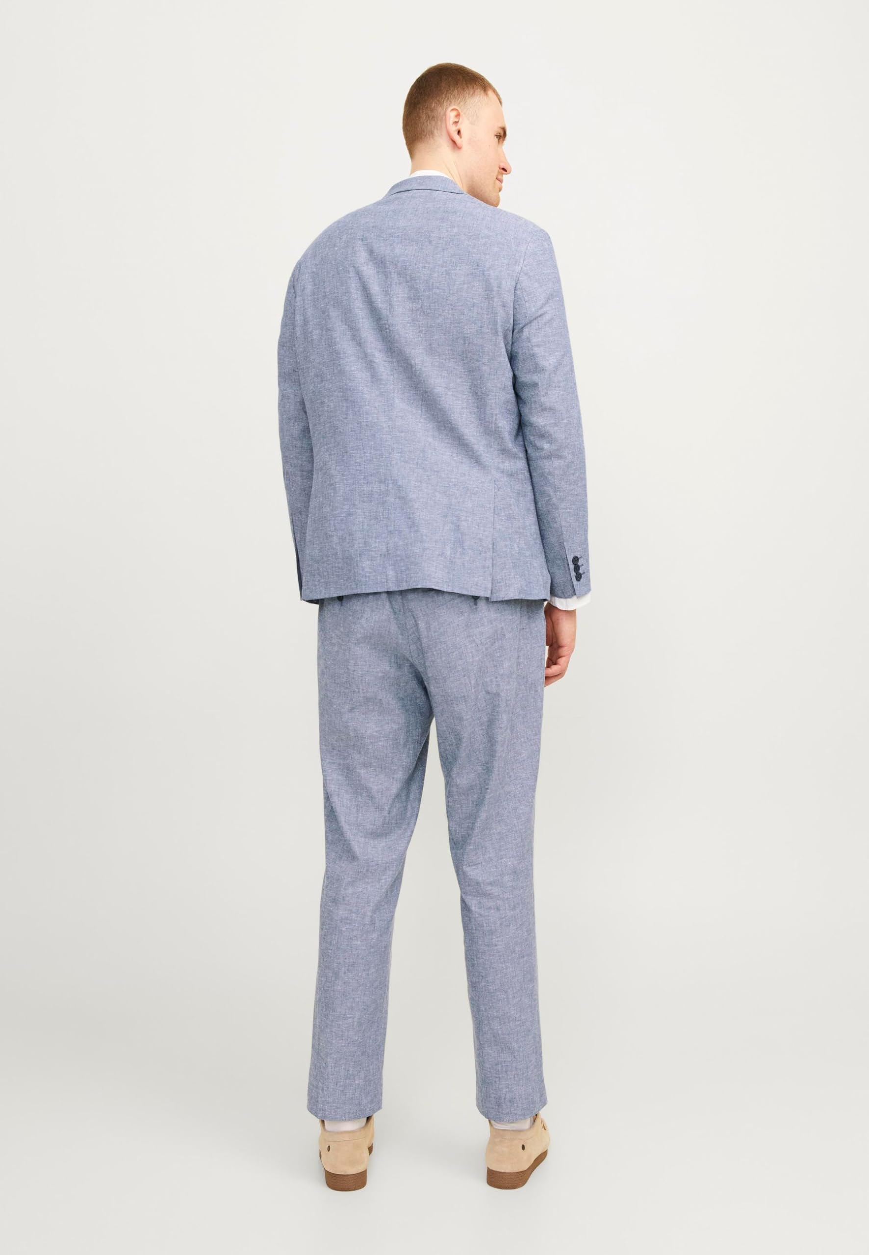 JACK & JONES Jprriviera Linen Suit Slim Fit Sn Pls garnitur męski, Chambray Blue/Fit: slim fit, 66 Duże rozmiary