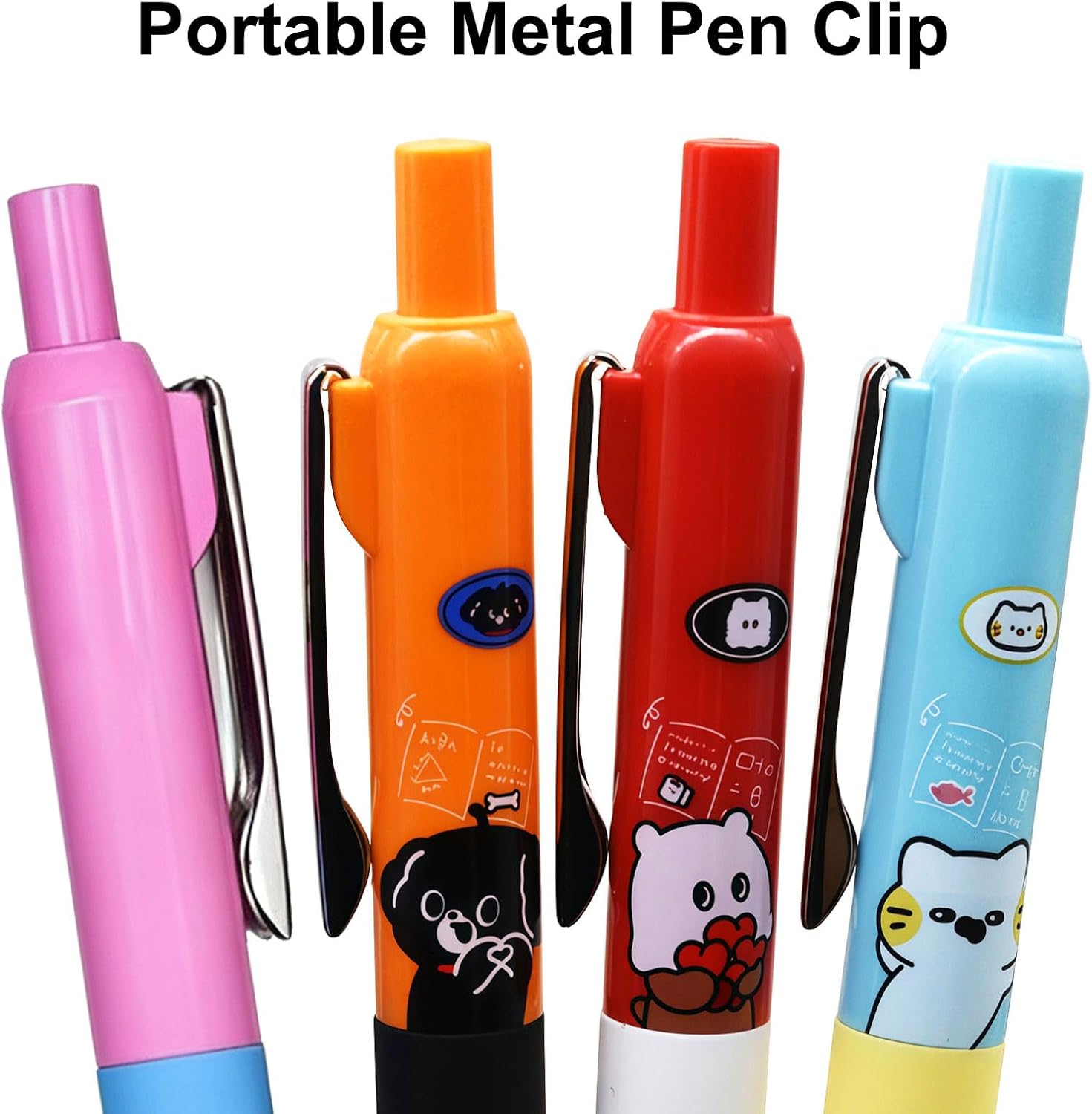 8PCS Cute Cartoon Animal Retractable Pens Kawaii Cat Dog Bear Kola Gel Pen image 5