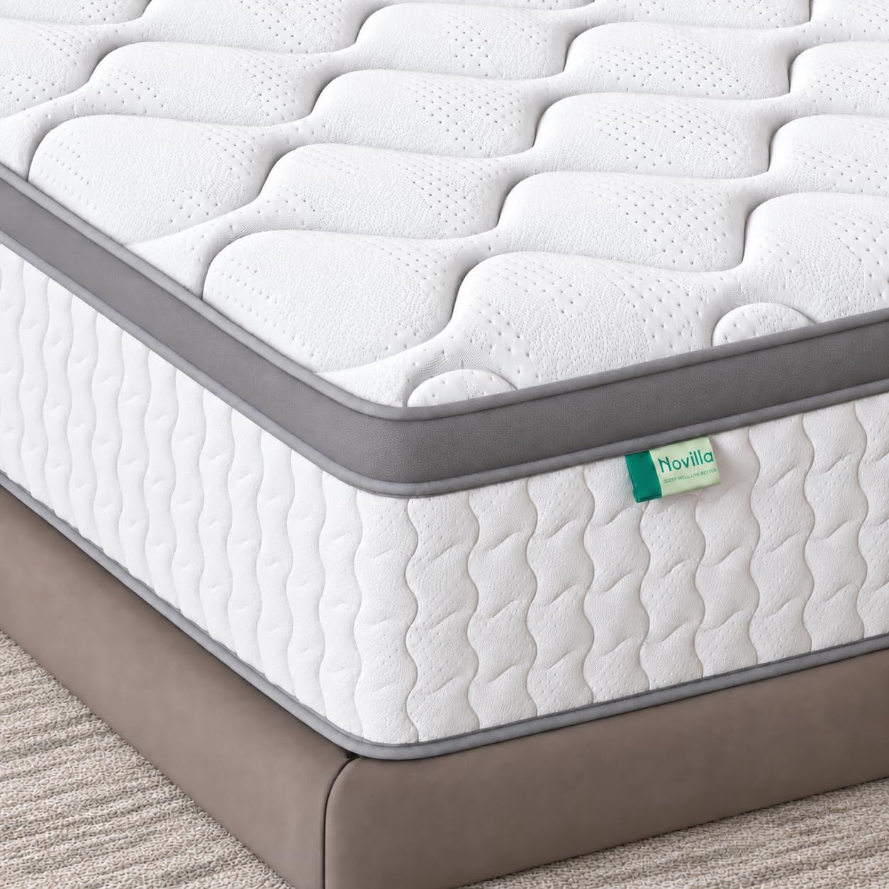 Novilla 3FT Single Mattress - 25cm Medium Firm Hybrid Mattresses | UK Pocket Sprung & Foam for Target Support & Luxury Comfort, Soft-Touch Cover, Mattress in a Box (90x190cm)