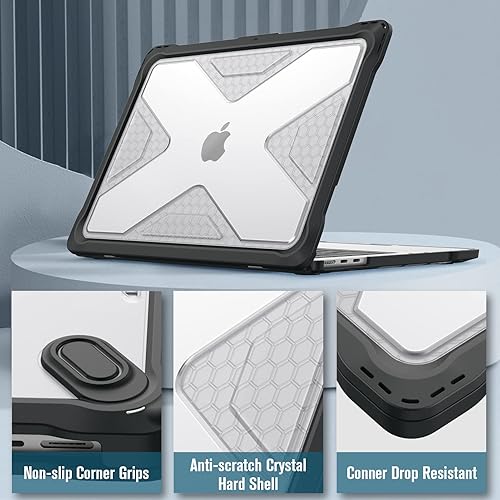 Miniatura 5 de Fintie Funda para MacBook Air de 13.6 pulgadas A3240 A3113 A2681 (versión 2022 2023 2024 2025) Carcasa rígida resistente con parachoques de TPU