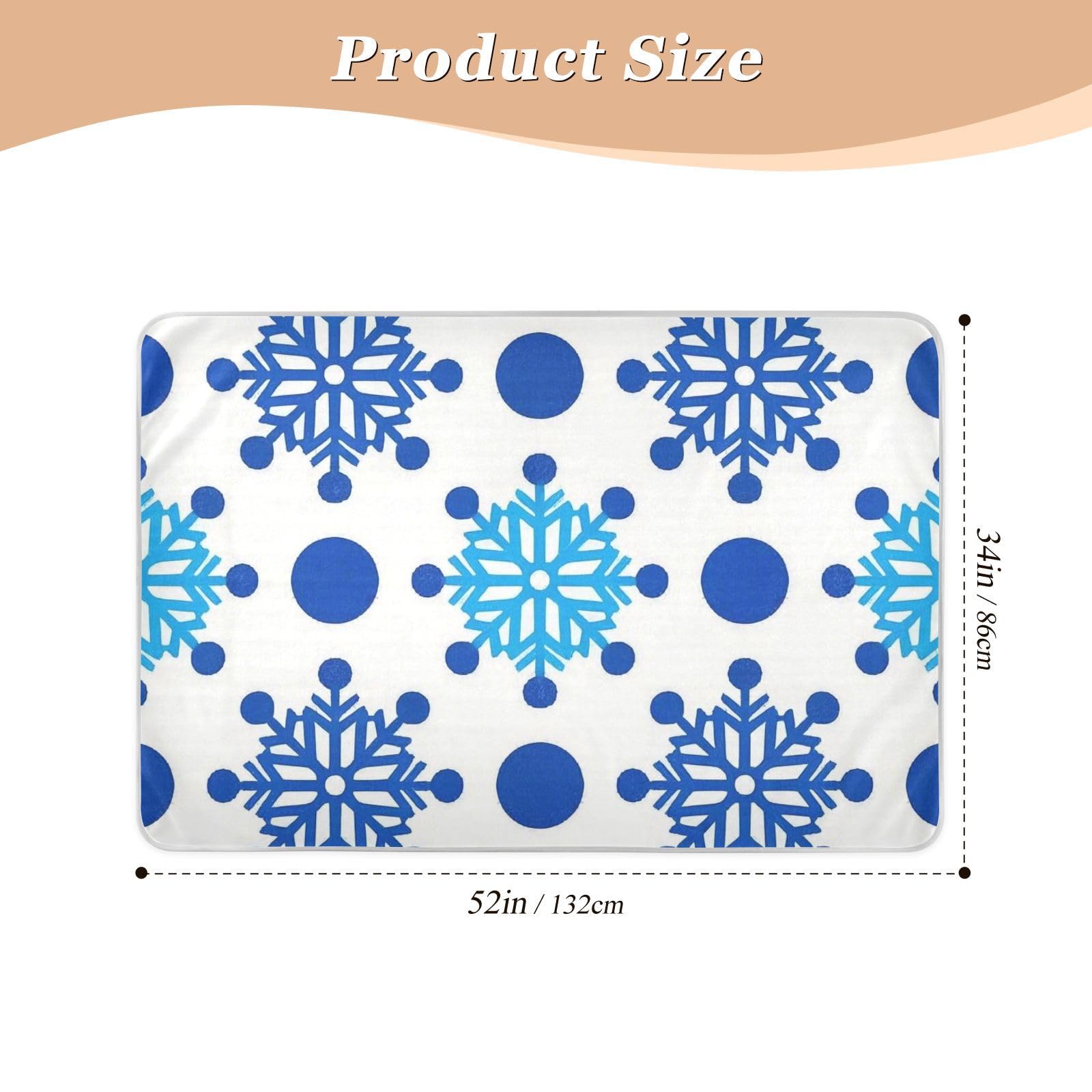 Snowflake Blue Polka Dot Bed Underpads Highly Absorbent Potty Training Pads Breathable Diaper Pads for Baby Boys Girls , 52