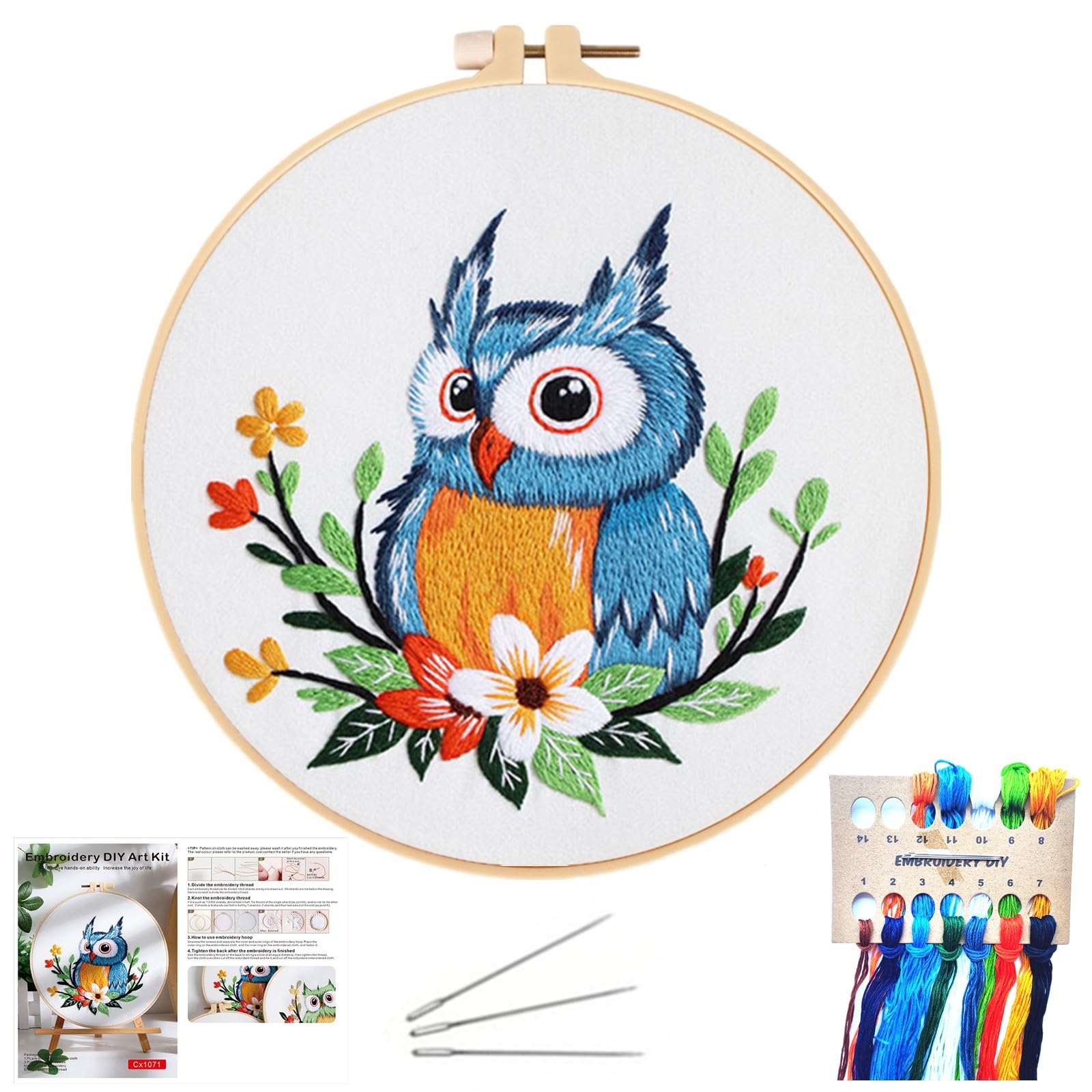 NASHRIO DIY Cross Stitch Kit for Adults and Beginners, Embroidery Kit With Embroidery Cloth, Plastic Hoop,Instructions, Needles and Threads, Needlework Supplies for Hobbyists.