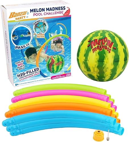 Banzai Melon Madness Pool Challenge - Juego de bolas subacuáticas con 3 aros