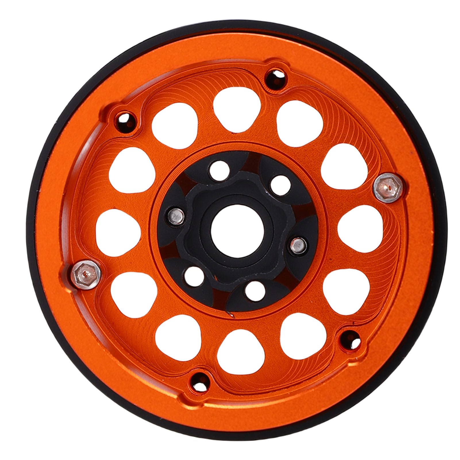 Juego de cubo de rueda RC de aleación de aluminio ligero de 1,9 pulgadas para Crawler RC a escala 1:10, estabilidad mejorada para maniobras de alta velocidad, accesorios de 4 piezas (naranja)