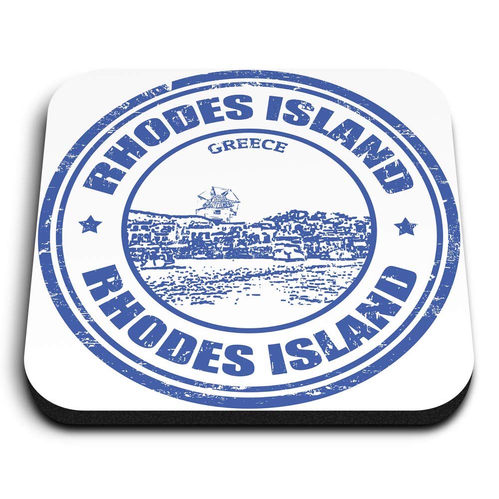 Destination Vinyl Ltd Multicolor 1 X Square Mdf Fridge Magnet - Rhodes Island Greece Greek Travel 4579
