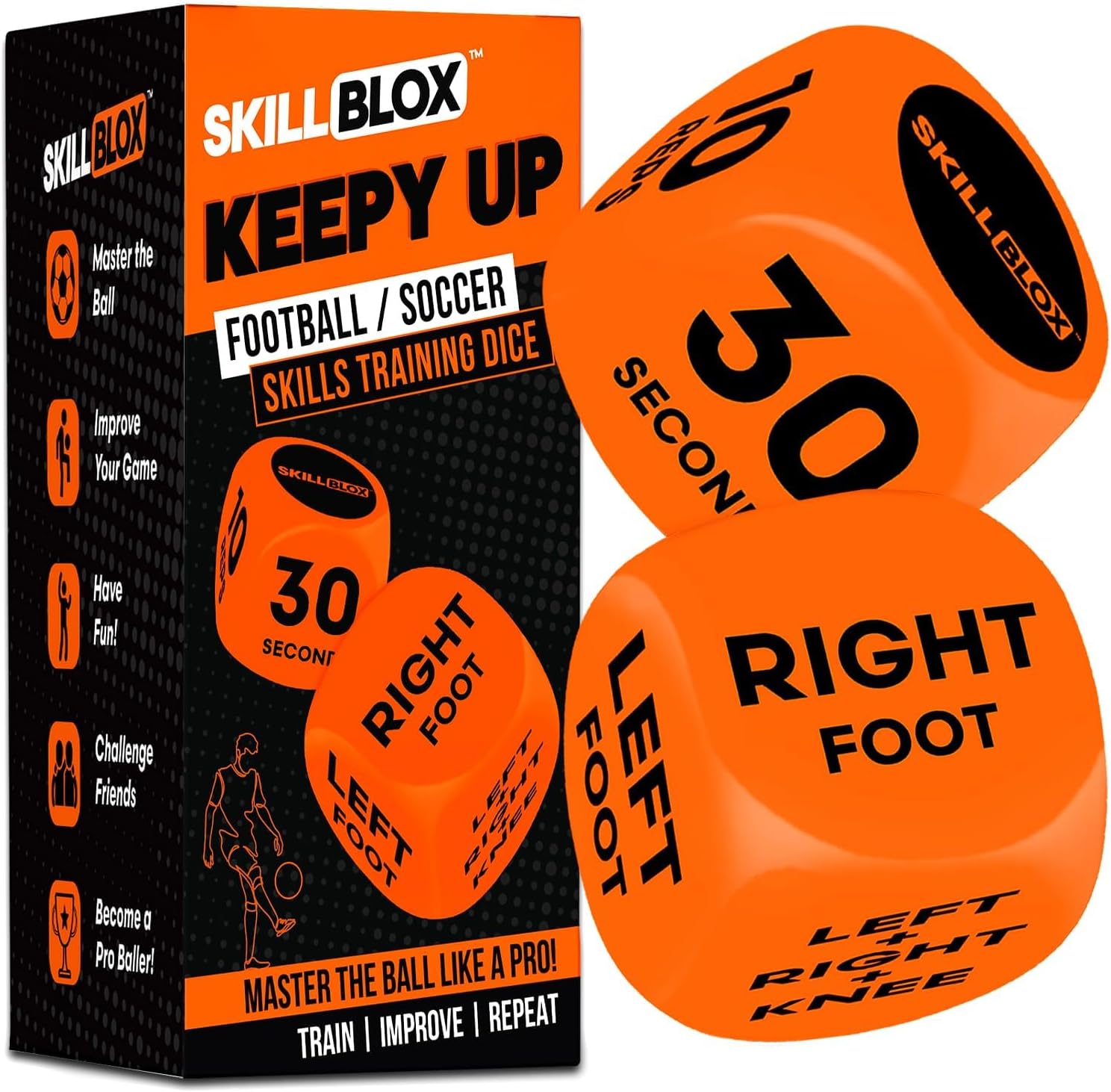 - Skill Blox Soccer Gift for Boys – Kick Up Training Dice Game (2 Pack) – Fun Soccer Skill Training Game for Kids, Boys & Girls 8–12
